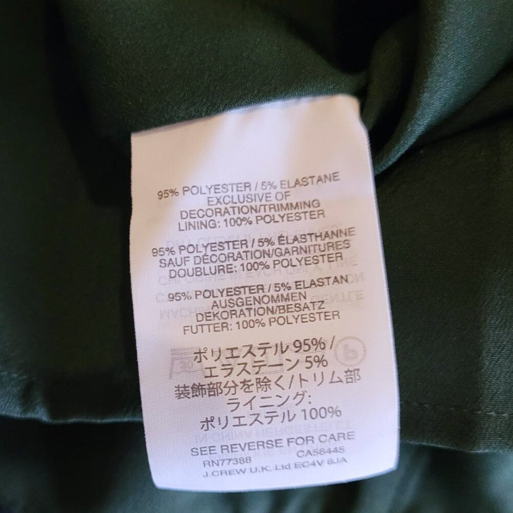 NWT J. Crew Dark Forest Green Shift Dress with Navy Trim (0) - Picture 12 of 13